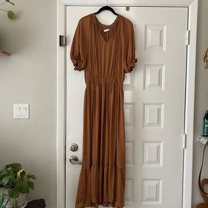 Polyester rust maxi dress